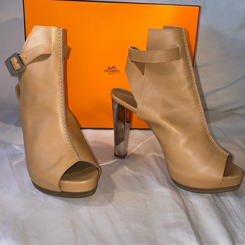 Authentic HERMÈS Ankle Strap Open Toe Booties